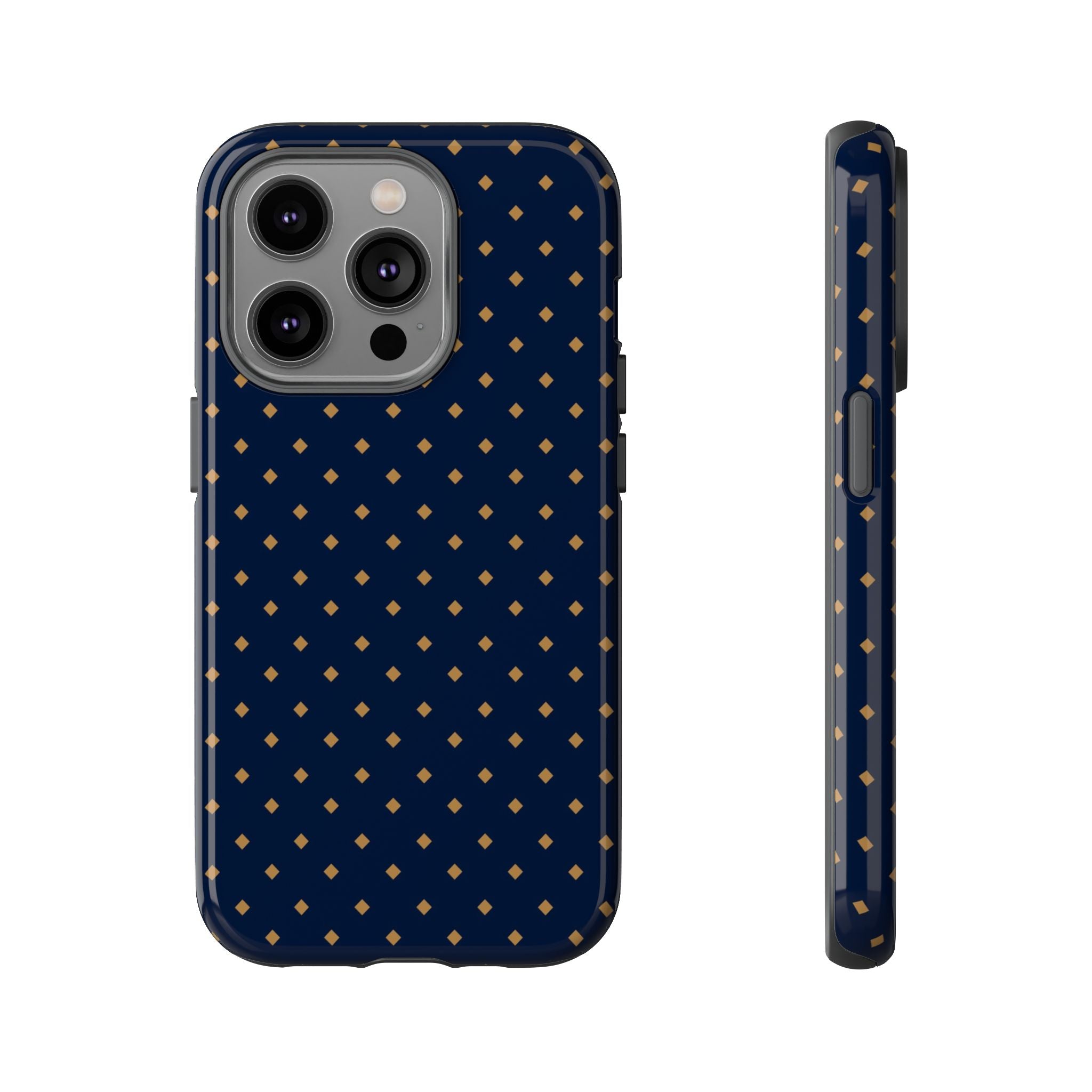 Navy Gold Dot