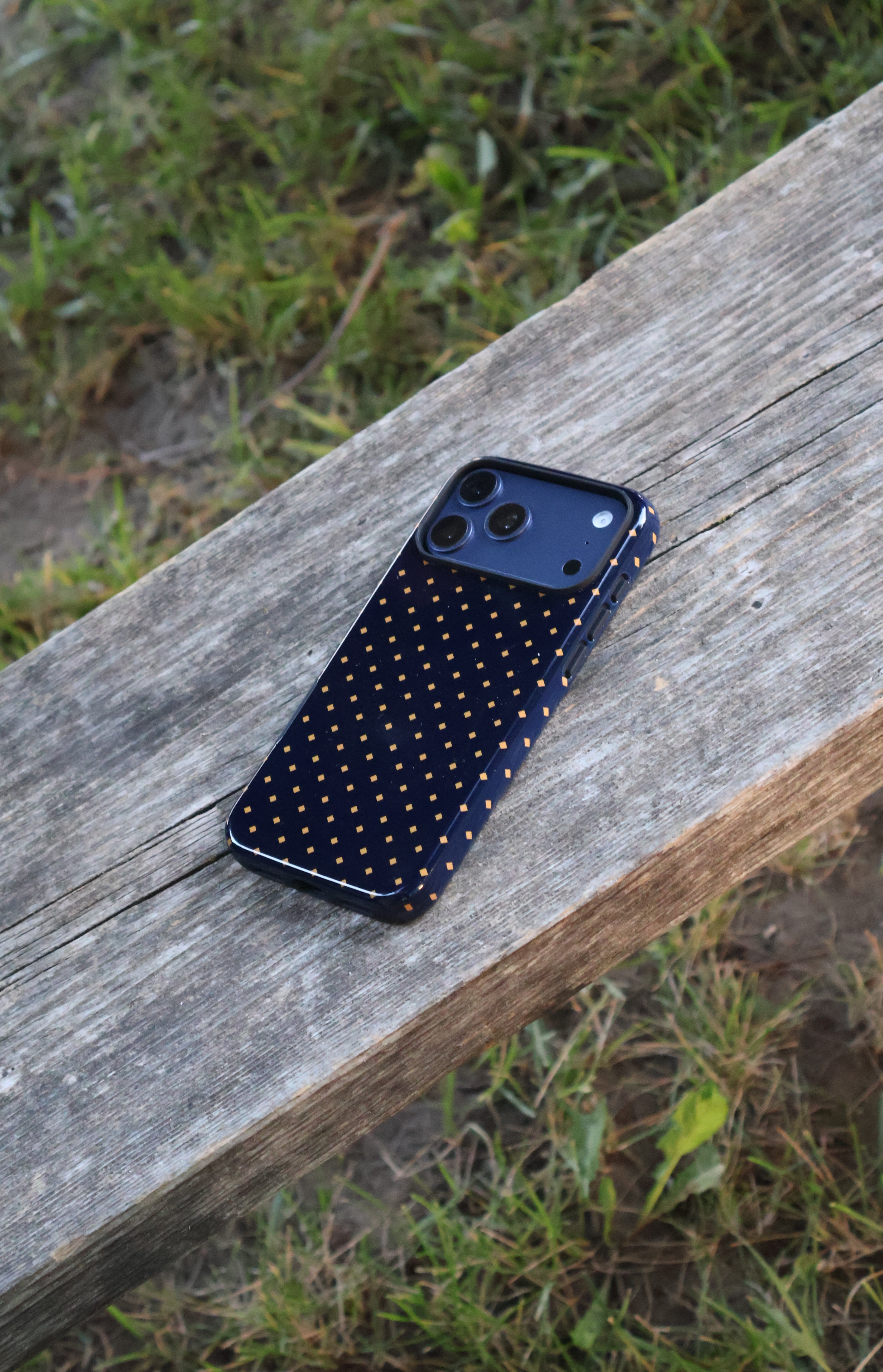 Navy Gold Dot